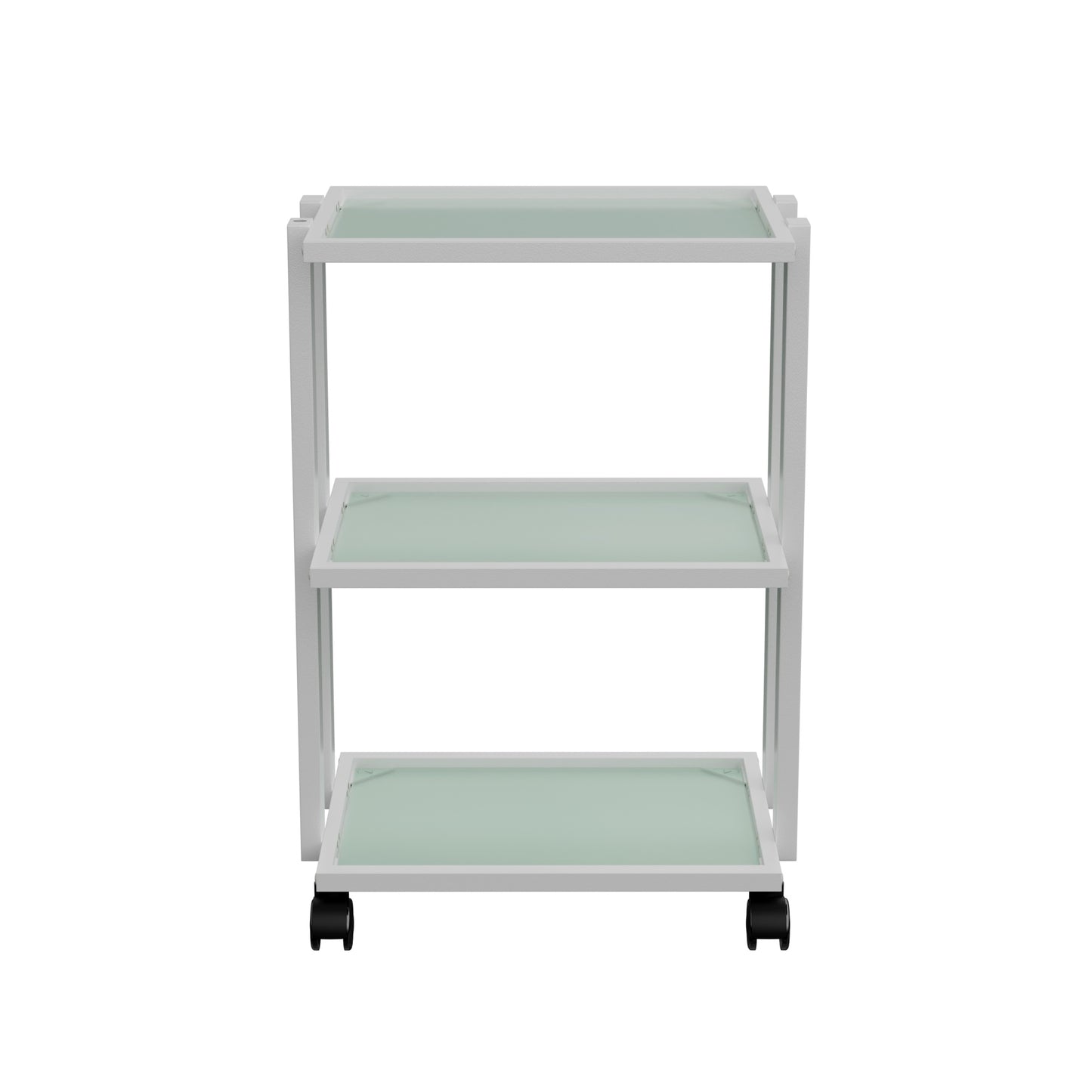 Spa Numa WEET Beauty Trolley with 3 Tier Tempered Glass Shelves – Dual-Sided Access Salon Cart with Magnifying Lamp Insert, Sleek Design for Spa and Esthetician Use