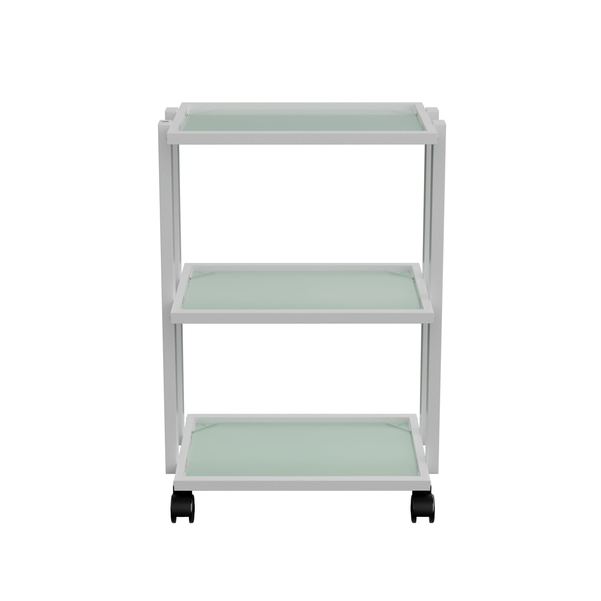 Spa Numa WEET Beauty Trolley with 3 Tier Tempered Glass Shelves – Dual-Sided Access Salon Cart with Magnifying Lamp Insert, Sleek Design for Spa and Esthetician Use