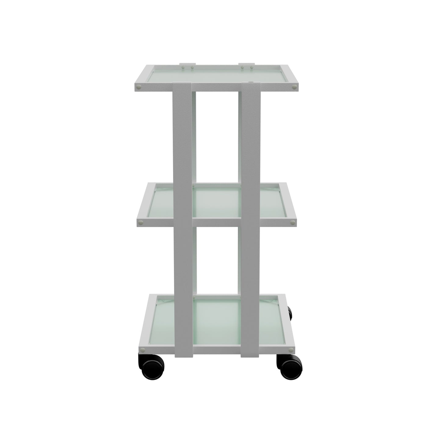 Spa Numa WEET Beauty Trolley with 3 Tier Tempered Glass Shelves – Dual-Sided Access Salon Cart with Magnifying Lamp Insert, Sleek Design for Spa and Esthetician Use