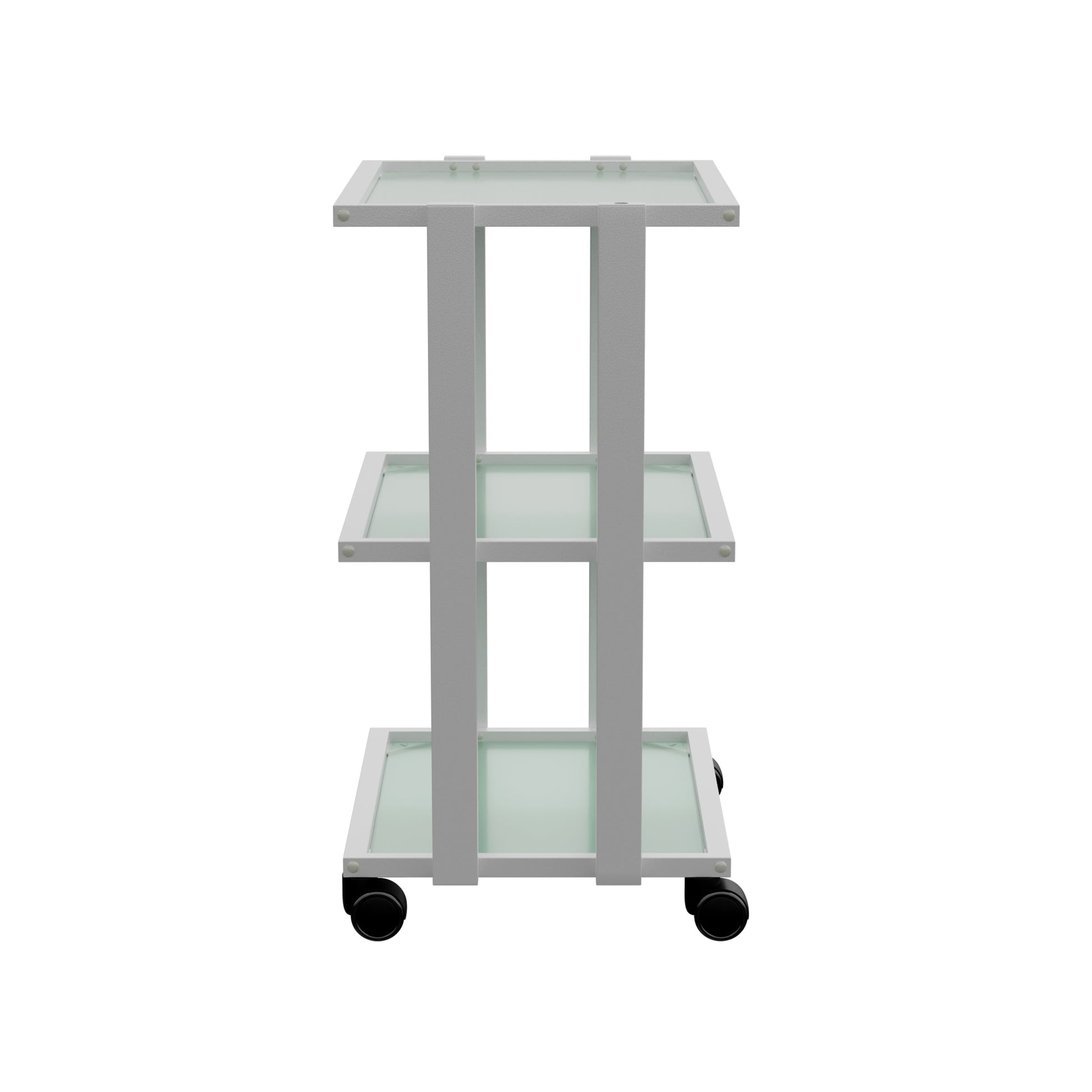 Spa Numa WEET Beauty Trolley with 3 Tier Tempered Glass Shelves – Dual-Sided Access Salon Cart with Magnifying Lamp Insert, Sleek Design for Spa and Esthetician Use