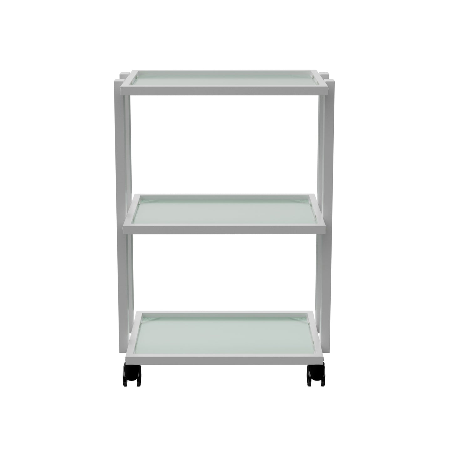 Spa Numa WEET Beauty Trolley with 3 Tier Tempered Glass Shelves – Dual-Sided Access Salon Cart with Magnifying Lamp Insert, Sleek Design for Spa and Esthetician Use