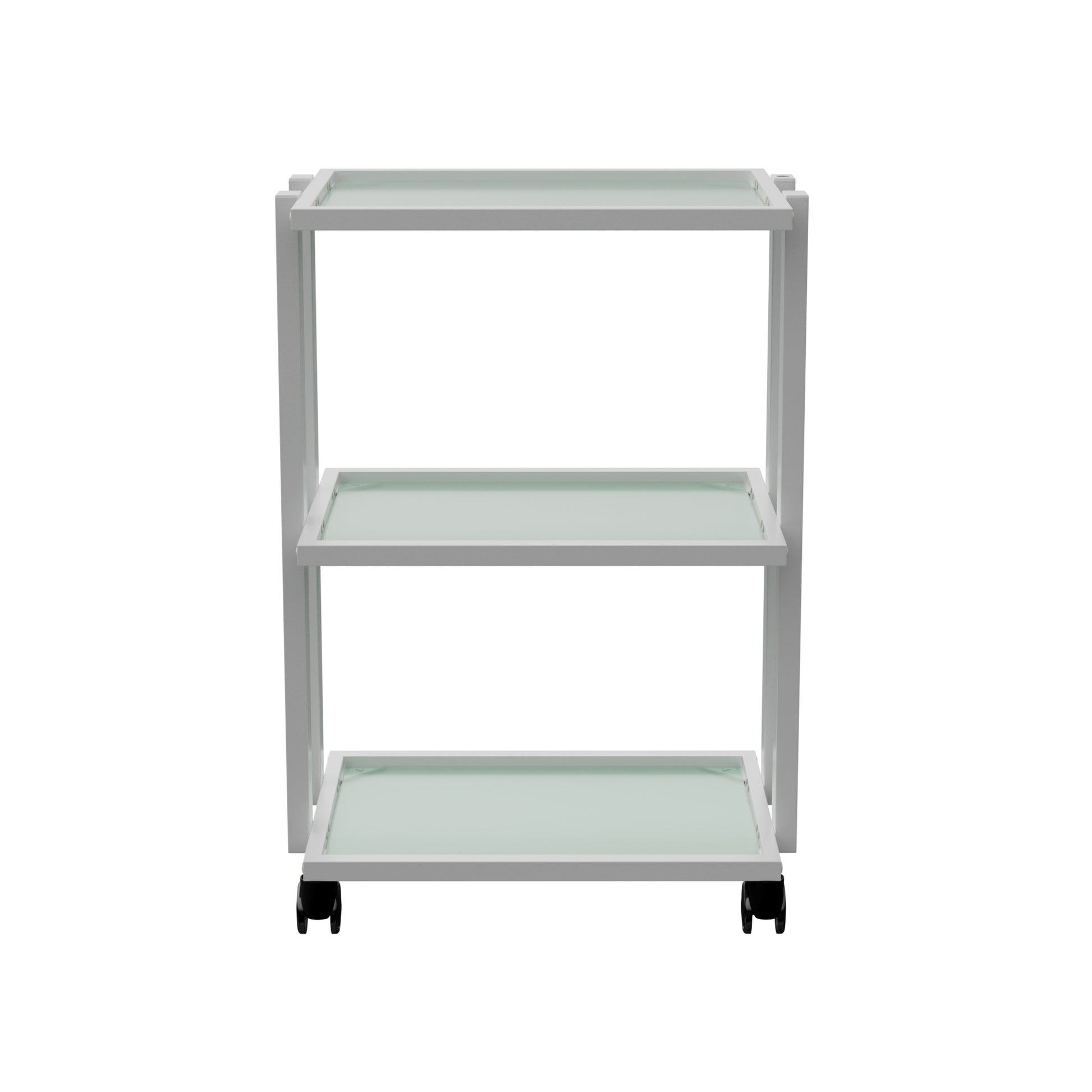 Spa Numa WEET Beauty Trolley with 3 Tier Tempered Glass Shelves – Dual-Sided Access Salon Cart with Magnifying Lamp Insert, Sleek Design for Spa and Esthetician Use
