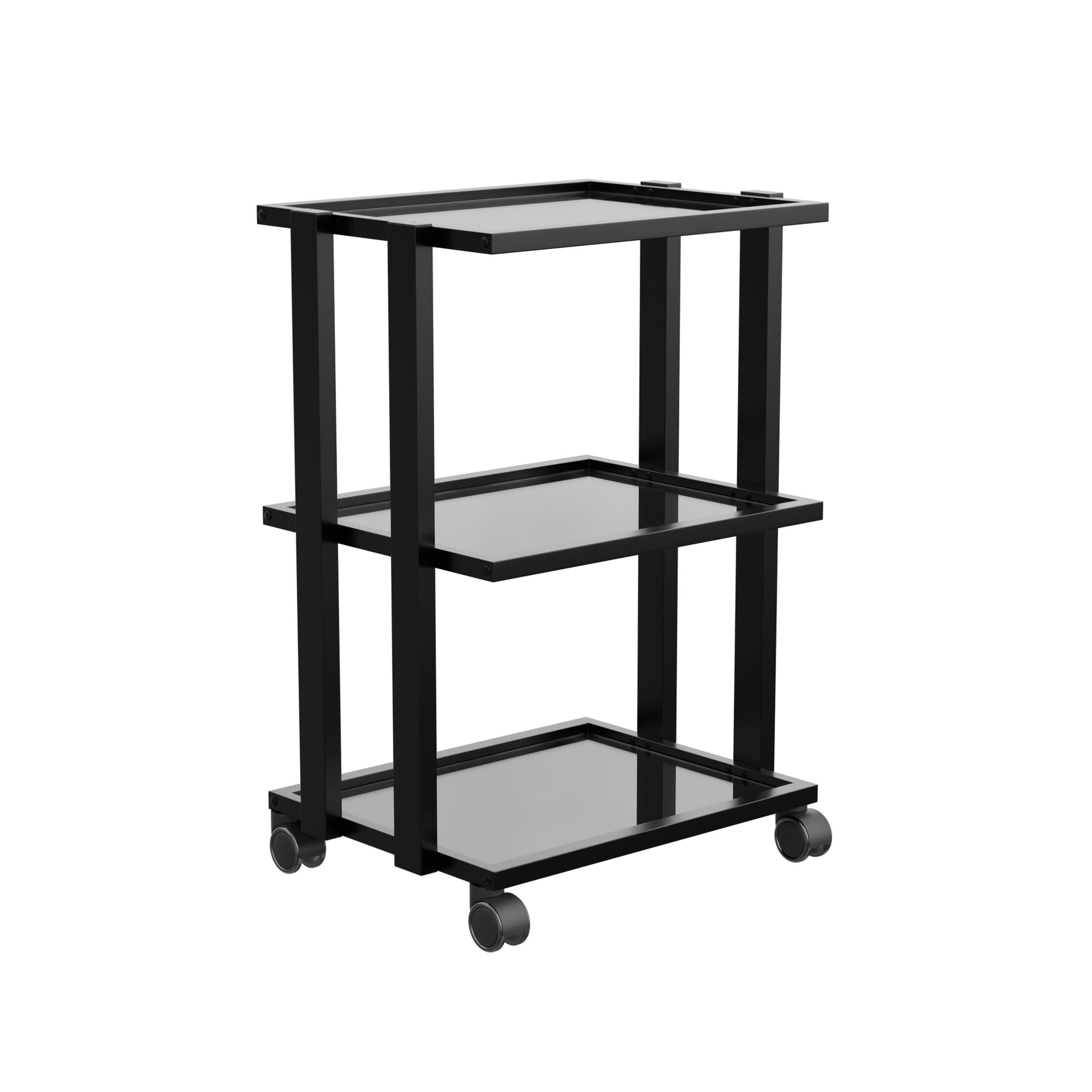 Spa Numa WEET Beauty Trolley with 3 Tier Tempered Glass Shelves – Dual-Sided Access Salon Cart with Magnifying Lamp Insert, Sleek Design for Spa and Esthetician Use