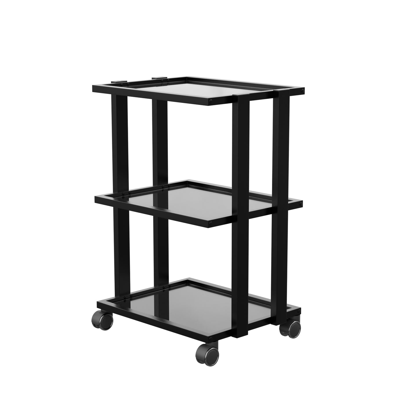 Spa Numa WEET Beauty Trolley with 3 Tier Tempered Glass Shelves – Dual-Sided Access Salon Cart with Magnifying Lamp Insert, Sleek Design for Spa and Esthetician Use