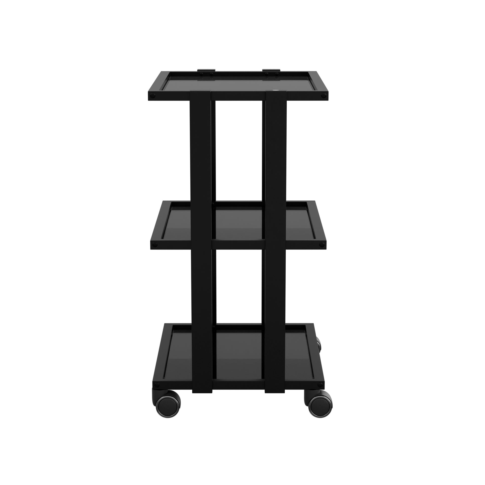 Spa Numa WEET Beauty Trolley with 3 Tier Tempered Glass Shelves – Dual-Sided Access Salon Cart with Magnifying Lamp Insert, Sleek Design for Spa and Esthetician Use