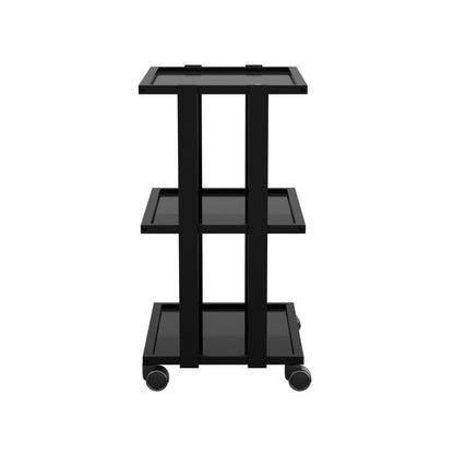 Spa Numa WEET Beauty Trolley with 3 Tier Tempered Glass Shelves – Dual-Sided Access Salon Cart with Magnifying Lamp Insert, Sleek Design for Spa and Esthetician Use