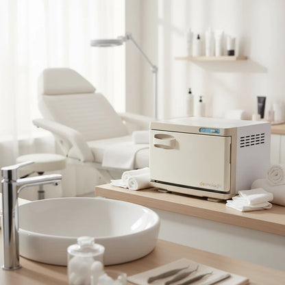 Compact AYC Dermalogic Single Towel Warmer for professional spa and salon towels