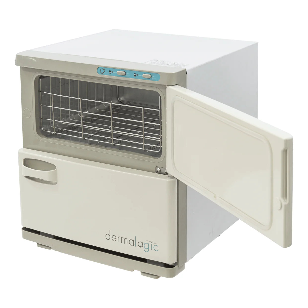 Interior view of AYC Dermalogic Double Towel Warmer with dual compartments