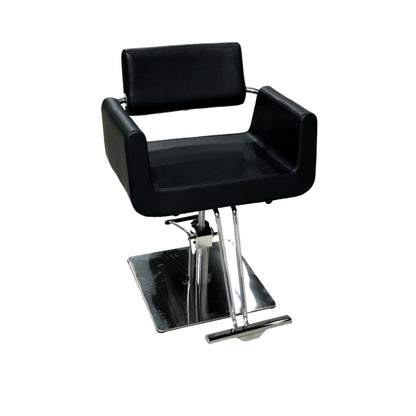 LOUIS Durable and Stylish Black Hair Styling Chair with Square Base, Adjustable Height, and Comfortable Padding for Professional Salons - YC-H-1106BKS