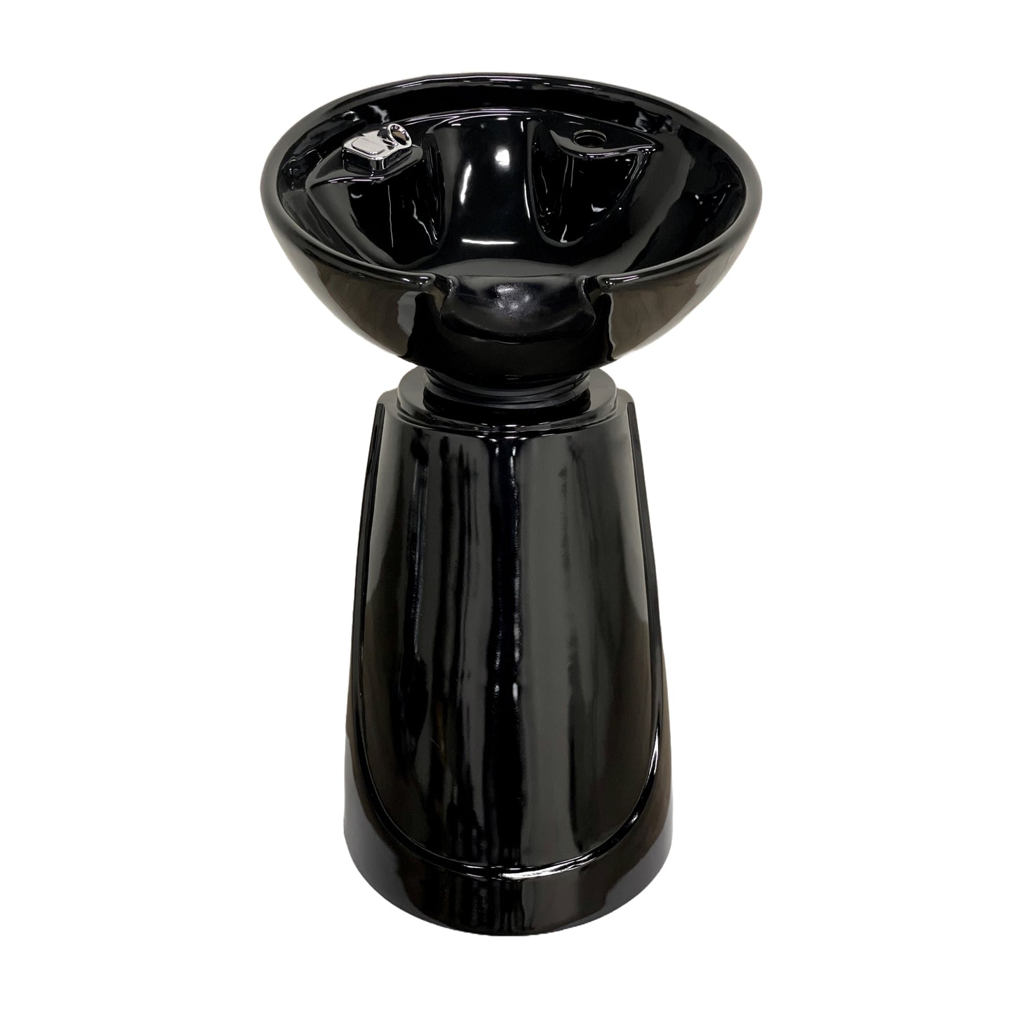 Adjustable free standing salon sink with ergonomic shampoo station design