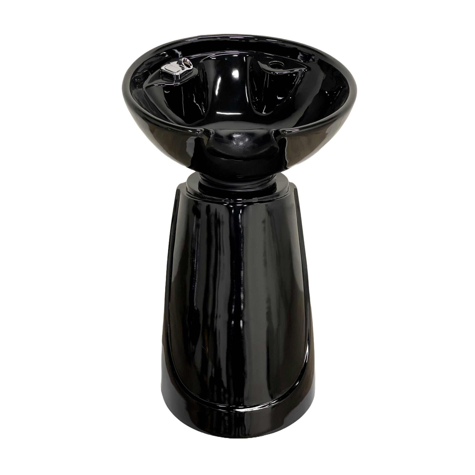 Adjustable free standing salon sink with ergonomic shampoo station design