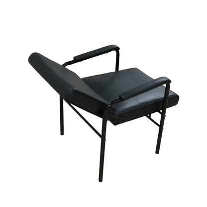 ZENO Black Reclining Shampoo Chair: Adjustable Backrest, Plush Upholstery, and Durable Tubular Frame for Modern Salons - YC-H-2086