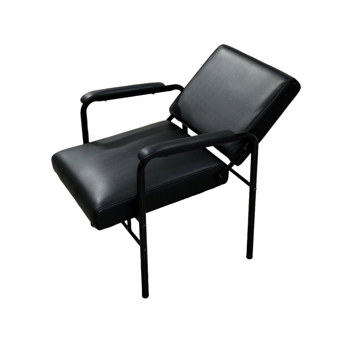 ZENO Black Reclining Shampoo Chair: Adjustable Backrest, Plush Upholstery, and Durable Tubular Frame for Modern Salons - YC-H-2086