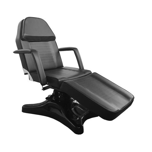 ECLIPSE Hydraulic Facial Bed - 360Â° Rotation, Adjustable Backrest & Footrest, Removable Armrests & Pillow - Black H-3739BK