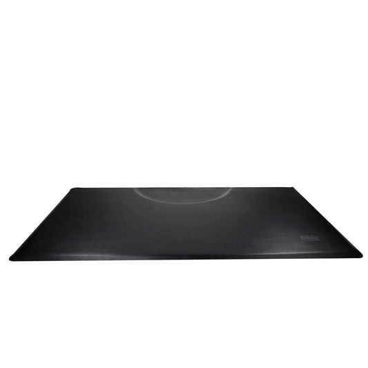 AYC Deluxe Rectangle Salon Mat 3x5 with ergonomic cushioned design for hairstylists, durable black finish, and anti-fatigue support
