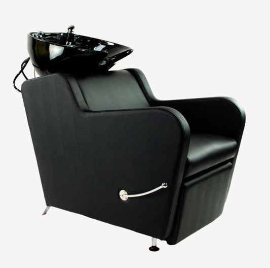 AYC Stanley Shampoo Unit with modern salon chair and ceramic sink for professional hair washing