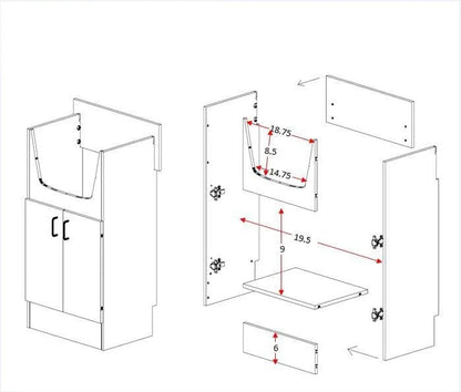 AYC Sanden Shampoo Cabinet drawing
