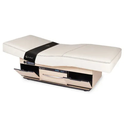 Premium spa furniture — Century City low-range treatment table with warming drawer