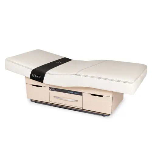 Living Earth Crafts Century City dual-pedestal spa treatment table with digital warming drawer