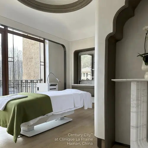 Luxury spa treatment table for massage and bodywork — Living Earth Crafts Century City