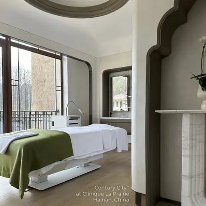 Luxury spa treatment table for massage and bodywork — Living Earth Crafts Century City