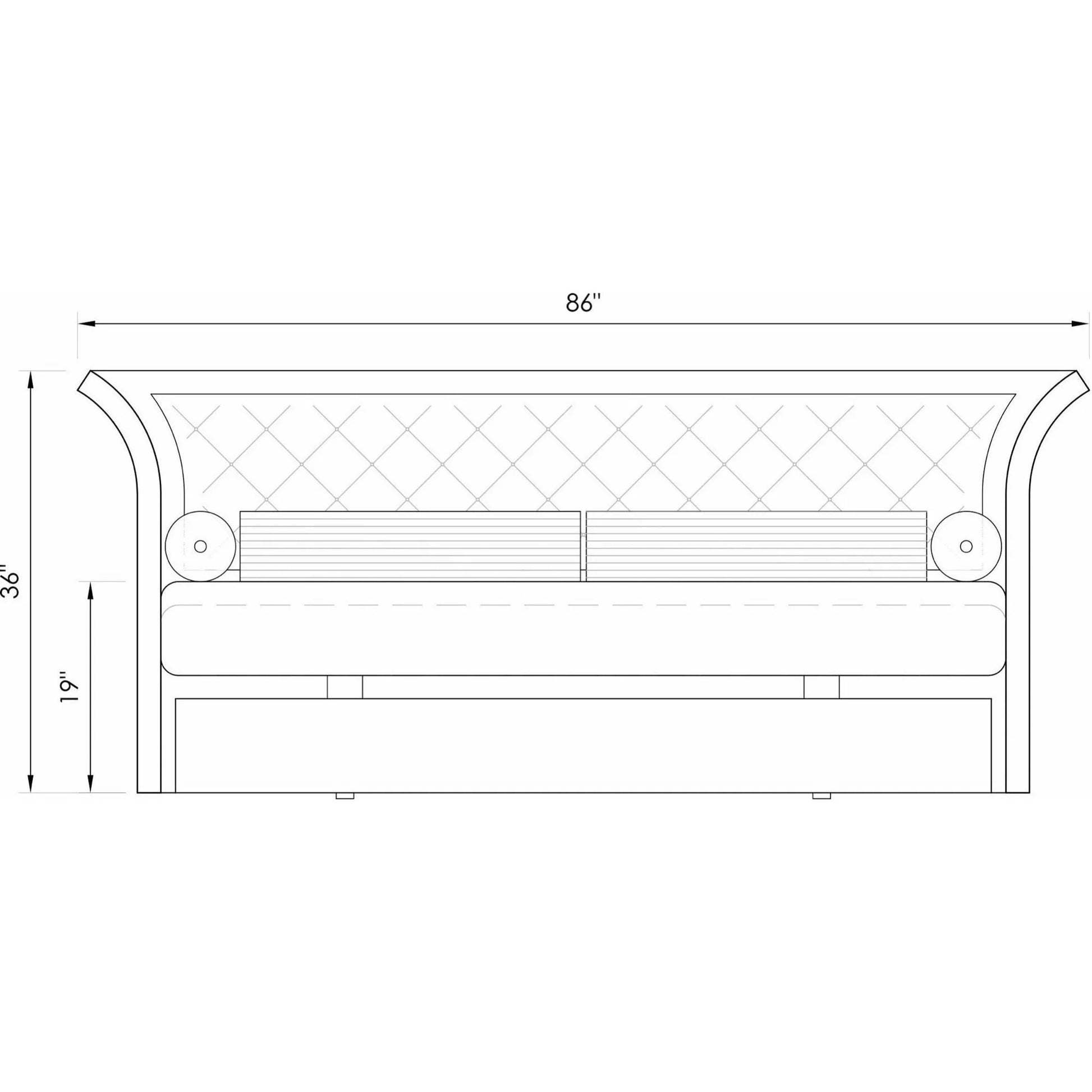 TouchAmerica Masquerade Classic Daybed and Massage Table Drawing