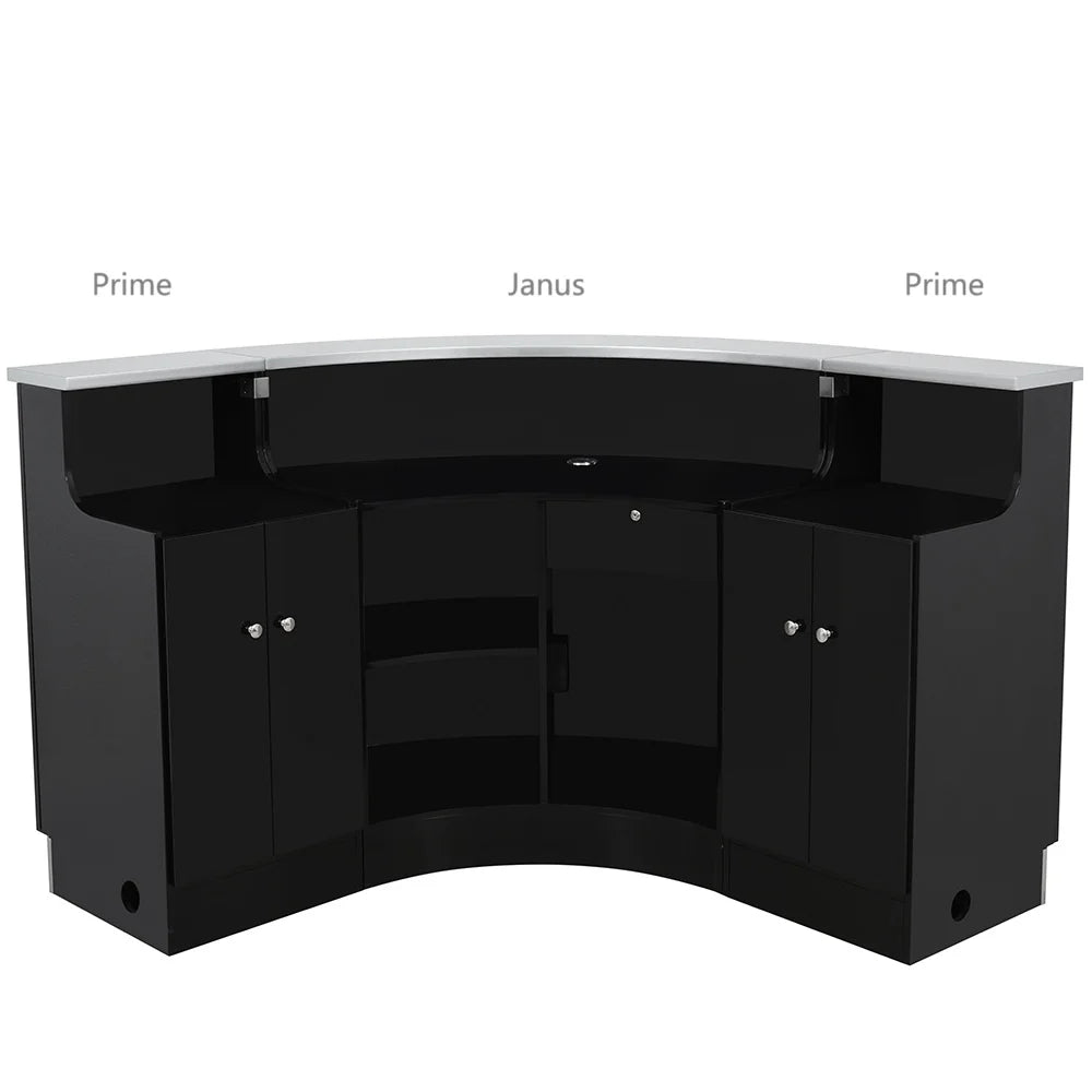 DIIR Jane LED Lighting Reception Desk - Curved L-Shaped - DIIR-4888