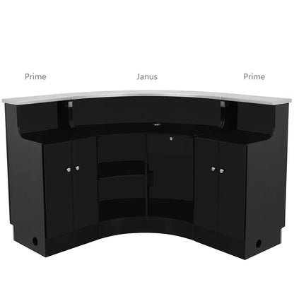 DIIR Jane LED Lighting Reception Desk - Curved L-Shaped - DIIR-4888