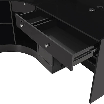 DIIR Jane LED Lighting Reception Desk - Curved L-Shaped - DIIR-4888