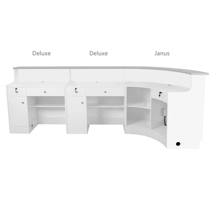 DIIR Jane LED Lighting Reception Desk - Curved L-Shaped - DIIR-4888