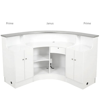 DIIR Jane LED Lighting Reception Desk - Curved L-Shaped - DIIR-4888