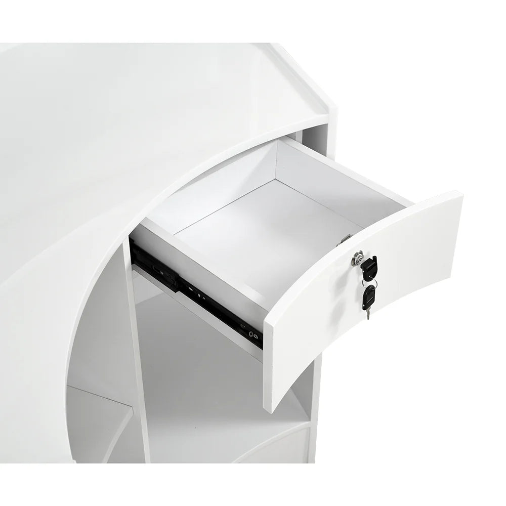 DIIR Jane LED Lighting Reception Desk - Curved L-Shaped - DIIR-4888