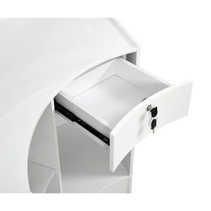 DIIR Jane LED Lighting Reception Desk - Curved L-Shaped - DIIR-4888