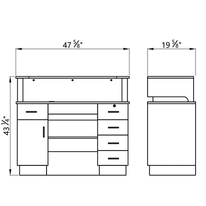 DIIR Luna LED Lighting Reception Desk - DIIR-4104