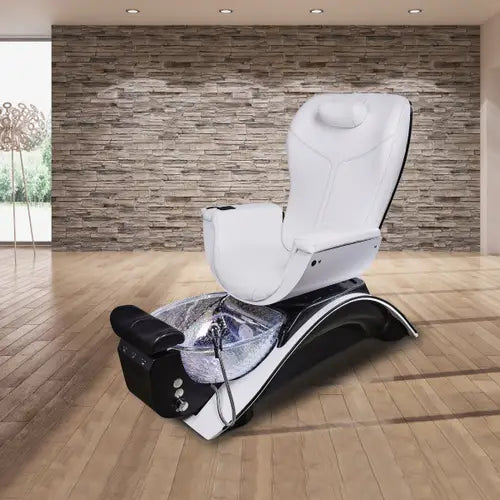 LED-lit glass footbath of Continuum Maestro Opus One pedicure spa