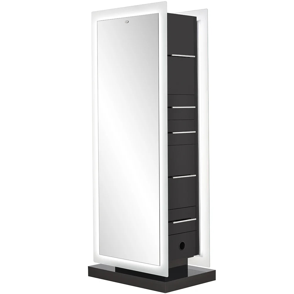 DIIR styling station with integrated LED lighting and clean, contemporary lines.