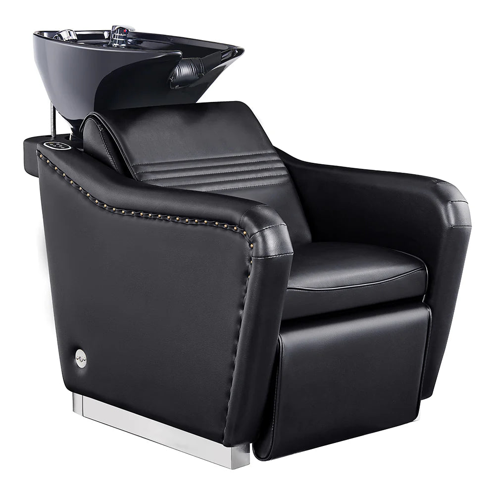 Marvel massage shampoo backwash unit featuring an integrated shampoo bowl and cushioned seating for salon comfort.