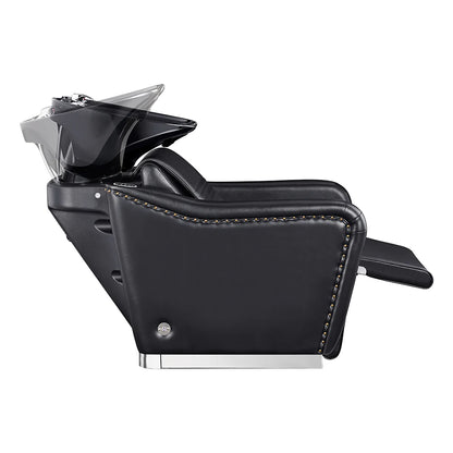 Modern Marvel shampoo backwash unit combining a massage seat and built-in basin for client comfort.