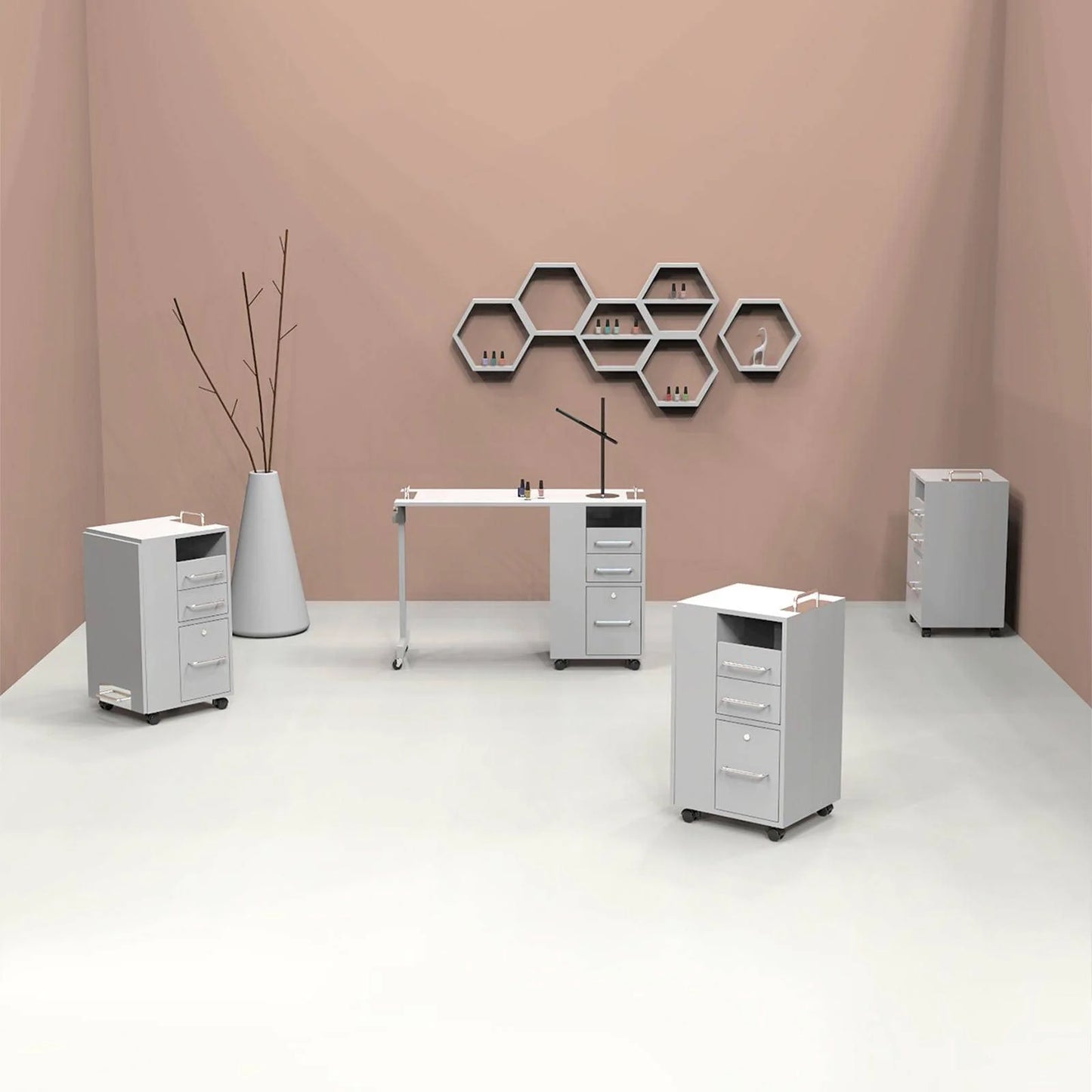 Space-saving AYC Taylor foldable nail table for professional manicure services