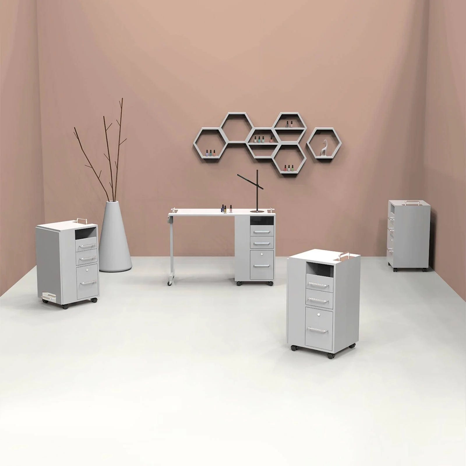 Space-saving AYC Taylor foldable nail table for professional manicure services