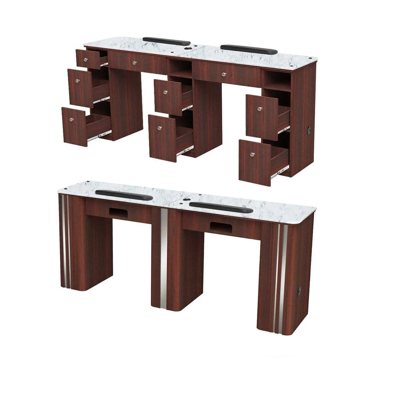 Salon furniture AYC Avon I manicure table with double workstation and storage