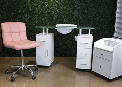 Contemporary AYC Glasglow Manicure Table featuring sleek finish and built‑in client comfort