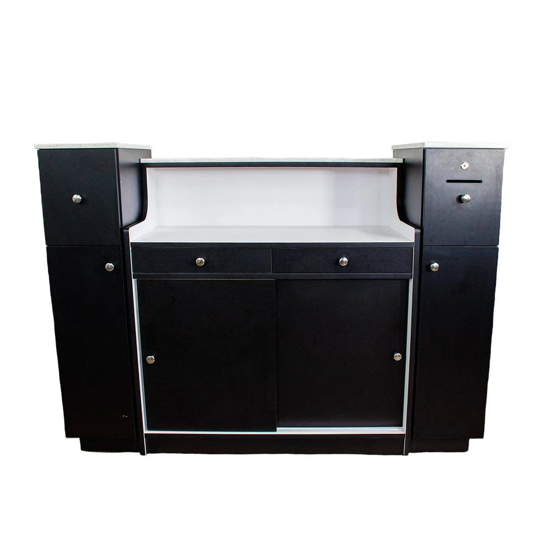 AYC Sonoma spa reception counter with stylish glass display for retail products