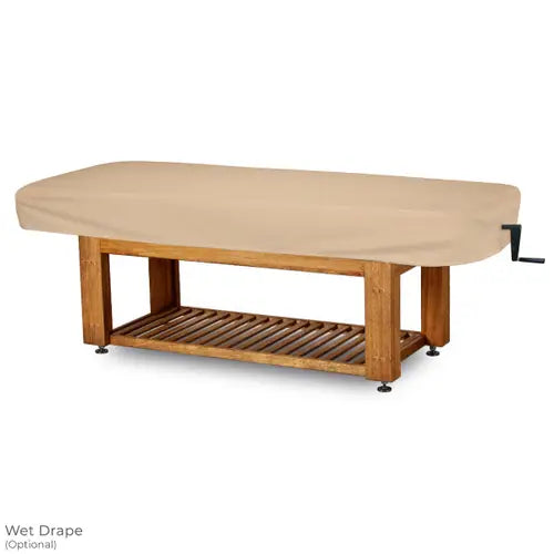 Professional spa equipment Napa La Mer salon table with teak base