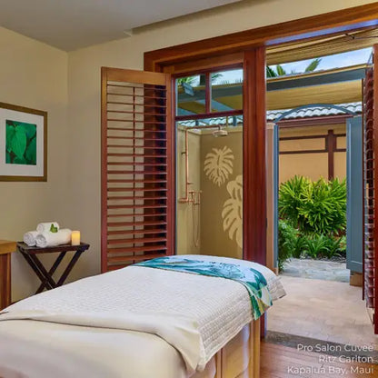 Professional salon cabinetry by Living Earth Crafts for spa and wellness studios