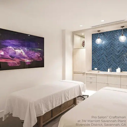 Professional salon cabinetry by Living Earth Crafts for spa and wellness studios