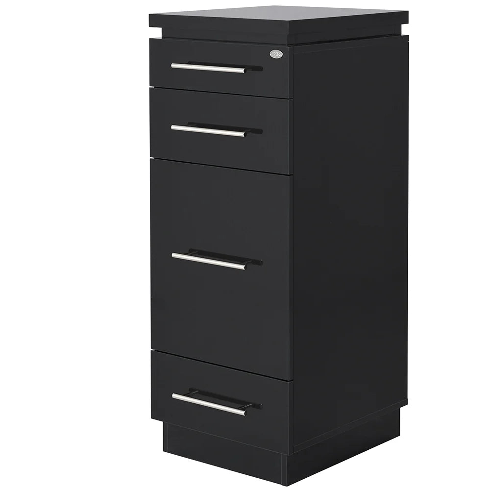 Romance II salon styling cabinet with clean lines and a contemporary appearance.