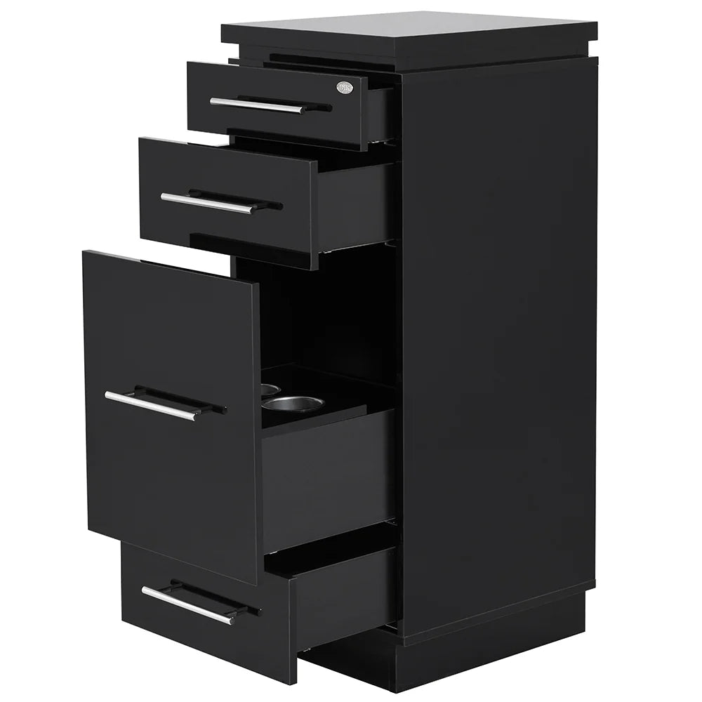 Professional Romance II styling station cabinet designed for organized salon use.