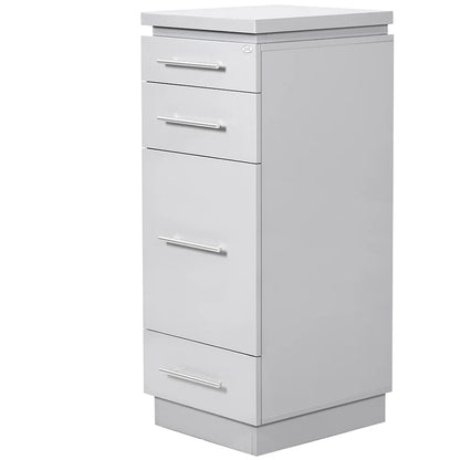 Romance II styling station cabinet combining storage functionality with elegant design.