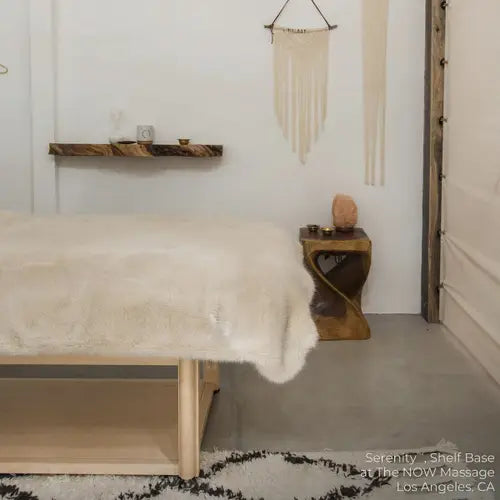 Living Earth Crafts Serenity spa bed with integrated shelf base